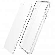 iMore SET: Čirý silikonový TPU obal + tvrzené sklo 9H na iPhone Xs/X