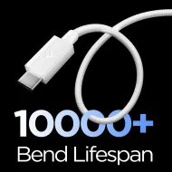 Spigen Essential EB6015AC USB-A / USB-C kabel 60W 1,5m - bílý