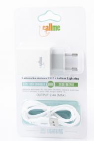 Nabíječka Callme LS12 s Lightning kabelem (2x USB-A, 12W)