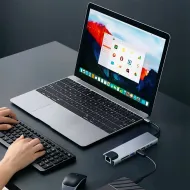 Tech-Protect HB09 USB-C hub 8v1 s HDMI 4K 60 Hz, PD 100 W a RJ45 vesmírně šedý