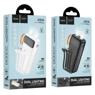 Hoco J151A powerbanka 20000mAh s kabely a dvojitou svítilnou - černá