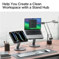 Spigen ArcDock LD204H s MacBookem – elegantní pracovní setup s hubem