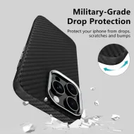 Tech-Protect Ion Carbon MagSafe iPhone 16 Pro černý-stříbrný