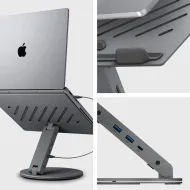 Designový hliníkový stojan na notebook s chlazením a silikonovými podložkami Spigen