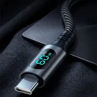 Blavec Zumi USB-C na USB-C kabel PD 60W 3A s LCD displejem 1m černý