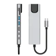 Tech-Protect HB09 USB-C hub 8v1 s HDMI 4K 60 Hz, PD 100 W a RJ45 vesmírně šedý