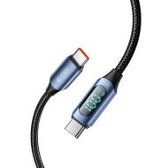 Tech-Protect UltraBoost LED YJ-0033 Kabel USB-C / USB-C PD100W/5A 100cm černý/modrý