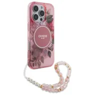GUESS Flowers Pearl Strap MagSafe iPhone 16 Pro