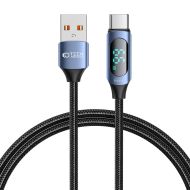 Tech-Protect UltraBoost LED YJ-0035 Kabel USB-A na USB-C 66W/6A 100cm černý/modrý