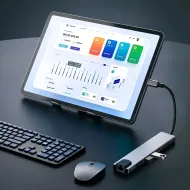 Tech-Protect HB09 USB-C hub 8v1 s HDMI 4K 60 Hz, PD 100 W a RJ45 vesmírně šedý