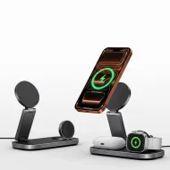 Tech-Protect A52 3v1 Qi2.2 magnetická bezdrátová nabíječka 25 W – černá