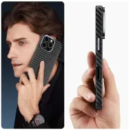 Tech-Protect Ion Carbon MagSafe iPhone 16 Pro černý-stříbrný