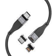 TECH-PROTECT Ultraboost Magnetic Lightning & USB-C PD60W/3A 100cm černý