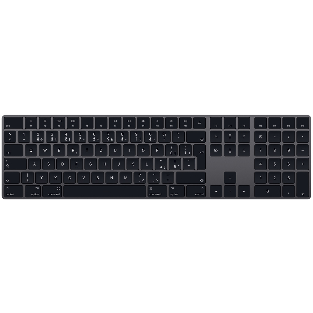 Apple Magic Keyboard MRMH2CZ/A s numerickou klávesnicí - CZ, vesmírně šedá Apple Magic Keyboard MRMH2CZ/A s numerickou klávesnicí - CZ, vesmírně šedá