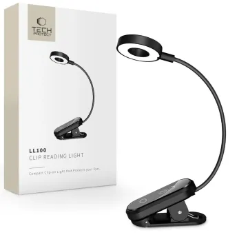 Tech-Protect LL100 Clip Reading Light černá lampička na čtení s klipsem