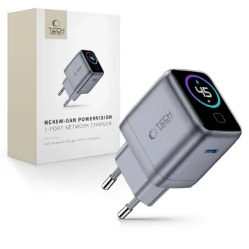 Nabíječka Tech-Protect PowerVision NC45W-GAN 1-PORT PD USB-C 45W