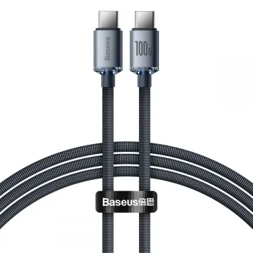 Kabel Baseus Crystal Shine USB-C / USB-C PD100W 1,2m černý