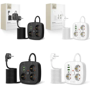 Tech-Protect PCS3X4 prodlužovac&iacute; kabel 2x USB-A 2x USB-C 3x z&aacute;suvka 200 cm