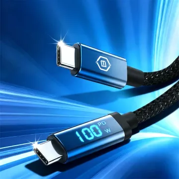 Blavec Velox USB-C na USB-C kabel PD 100W 5A s LED displejem 1,2 m
