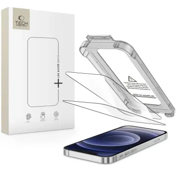 Tech-Protect Quick Set+ 2-Pack Tvrzená skla na iPhone 12 Pro / 12 černá
