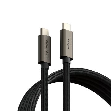 USB-C kabel Ringke RCC-20G20 USB 3.2 Gen 2x2 PD3.1 240W 20Gbps 2m černý