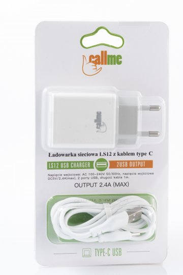 Nabíječka Callme LS12 s USB-C kabelem (2x USB-A, 12W)