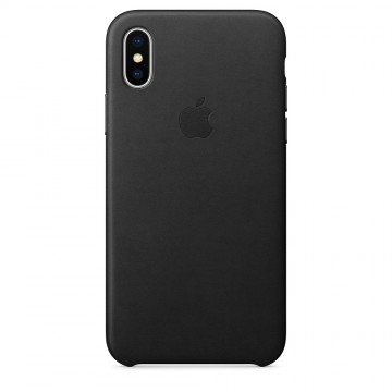 Kožený kryt Apple Leather Case iPhone XS/X - Černý (Black) Kožený kryt Apple Leather Case iPhone XS/X - Černý (Black)