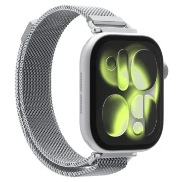 Ocelový řemínek Spigen WBM4 Apple Watch 8 9 10 11 SE (40 / 41 / 42mm) stříbrný