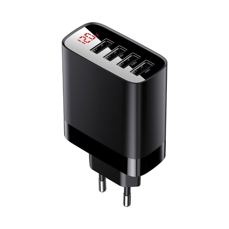 Nabíječka Baseus Mirror Lake BS-E914 Digital Display 4 USB Travel Charger 30W Nabíječka Baseus Mirror Lake BS-E914 Digital Display 4 USB Travel Charger 30W