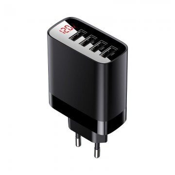 Nabíječka Baseus Mirror Lake BS-E914 Digital Display 4 USB Travel Charger 30W Nabíječka Baseus Mirror Lake BS-E914 Digital Display 4 USB Travel Charger 30W