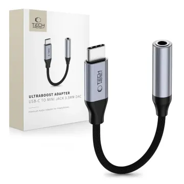 Tech-Protect Ultraboost USB-C na 3,5mm jack adaptér s DAC CX31993 – Iron Grey