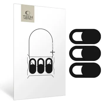Tech‑Protect Cam Fit+ 3‑Pack – nalepovací krytka webkamery pro notebooky
