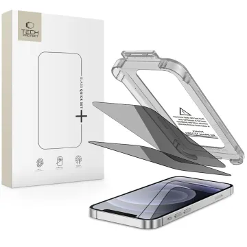 Tech-Protect Quick Set+ 2-Pack Tvrzená skla na iPhone 12 / 12 Pro privacy
