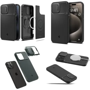 Pouzdro Spigen Optik Armor MagFit s MagSafe na iPhone 15 Pro Max