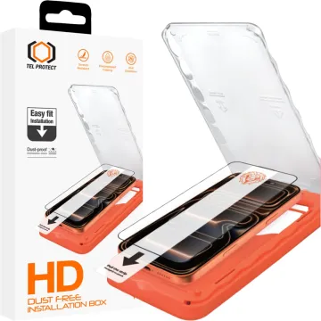 Tvrzené sklo Tel Protect HD Titan Dust-Free Easy Fit iPhone 17 Pro Max, černé