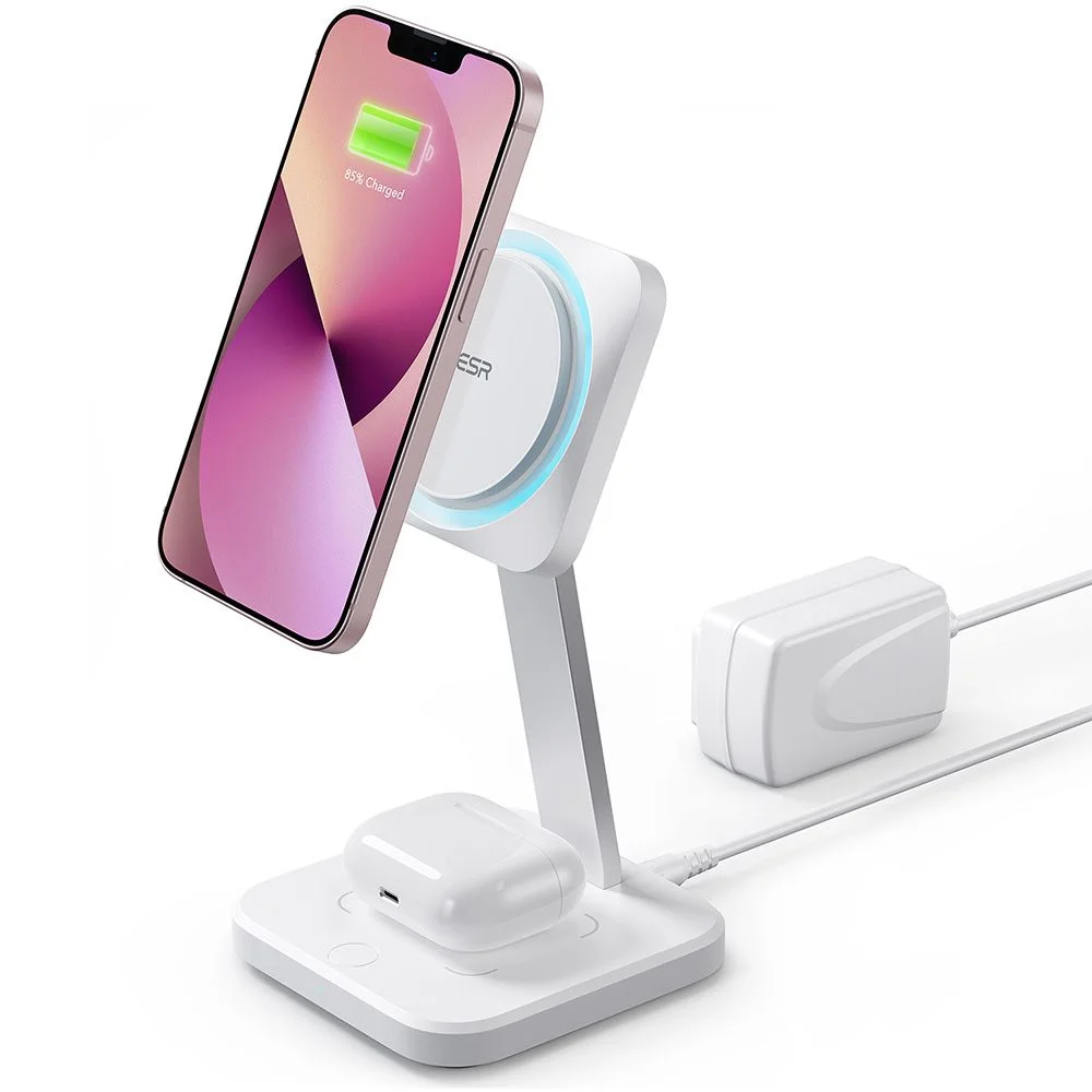 Toto řešení je ideální pro cestovatele. Nabíječka je kompatibilní s iPhony s technologií MagSafe a nabízí praktický skládací design, který šetří místo. Je to dokonalá volba pro ty, kteří hledají funkční a elegantní řešení.