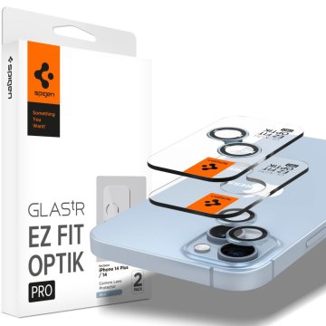 Spigen GLAStR EZ FIT Optik PRO 2-Pack iPhone 14 / 14 Plus / 15 / 15 Plus Blue