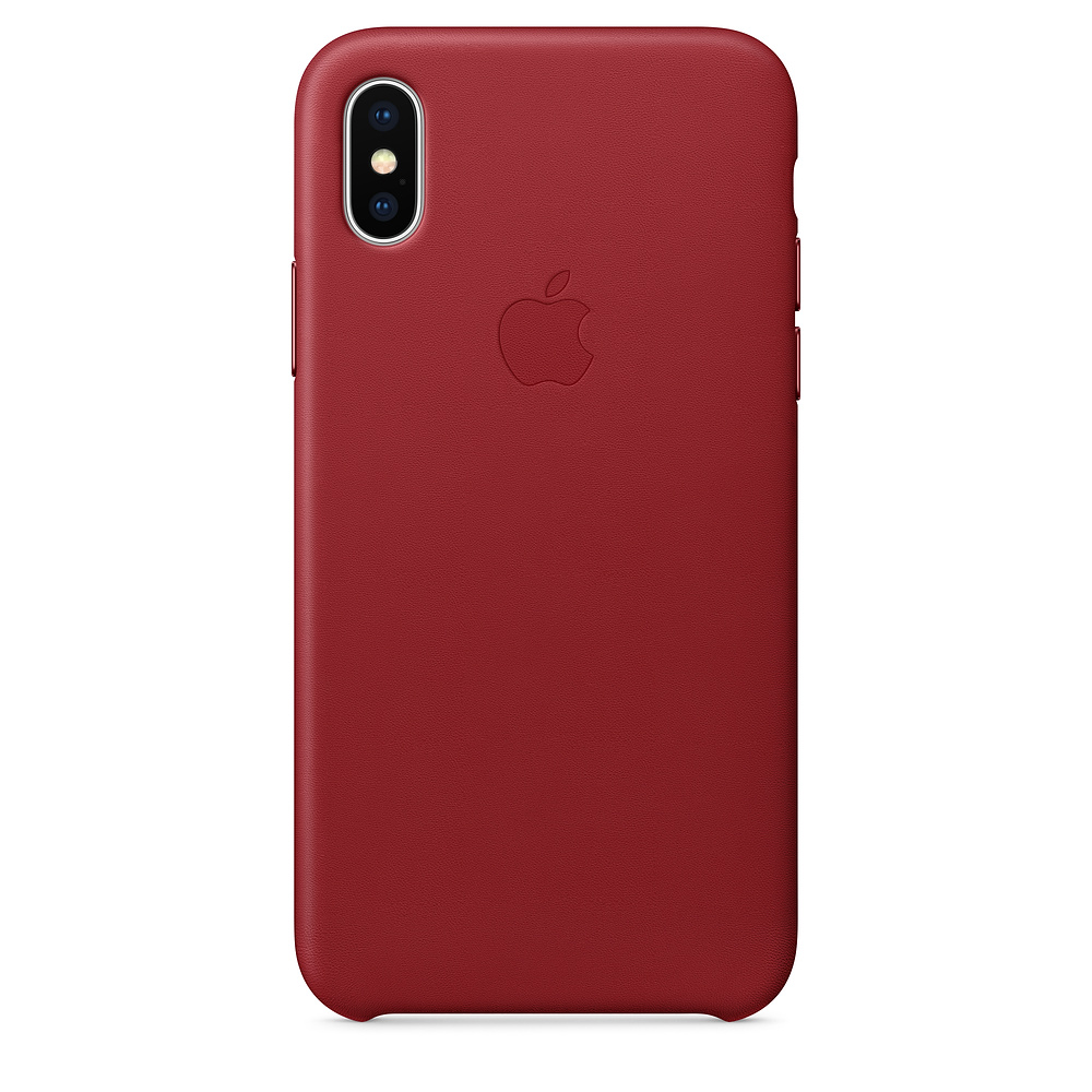 Kožený kryt Apple Leather Case iPhone XS/X - Červený (PRODUCT)Red Kožený kryt Apple Leather Case iPhone XS/X - Červený (PRODUCT)Red