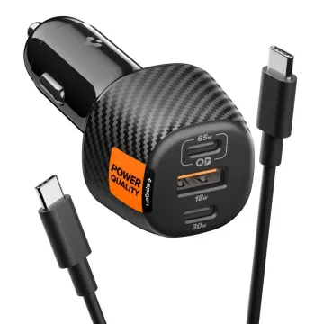 Spigen Essential EV1133 113W 3-port autoadaptér s ultra rychlým nabíjením - černý