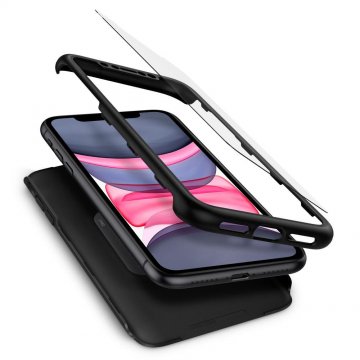 Kryt +2x ochranné sklo Spigen Thin Fit 360 na iPhone 11 černé Kryt +2x ochranné sklo Spigen Thin Fit 360 na iPhone 11 černé