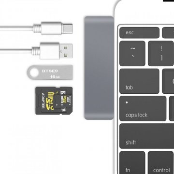 Adaptér Tech-Protect Basix T5 USB-C HUB 5in1 Adaptér Tech-Protect Basix T5 USB-C HUB 5in1