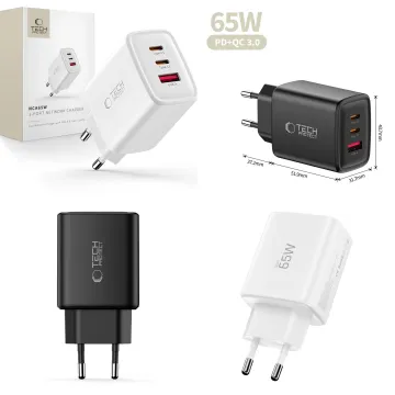Nabíječka Tech-Protect NCA65W-GAN 3 porty PD 65W / QC3.0