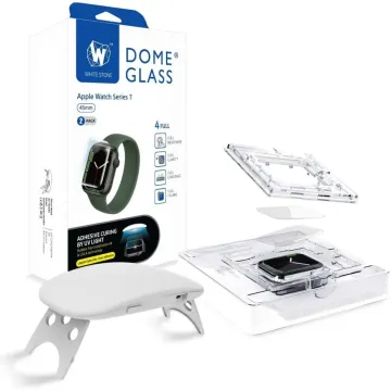 WhiteStone Dome Glass 2-PACK & BEZEL Apple Watch Series 9/8/7 (45mm)
