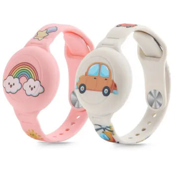 Tech‑Protect Smooth for Kids silikonový náramek na AirTag 1 / 2 pro děti (2ks)
