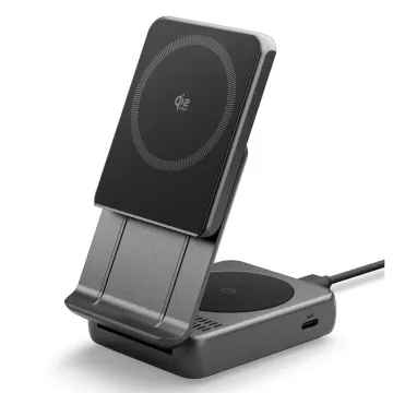 Spigen Essential EF302MOQ Qi2.2 25W 2v1 MagSafe bezdrátová nabíječka černá