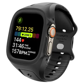 Spigen Liquid Air Pro pásek s pouzdrem pro Apple Watch Ultra 1 2 3 (49 mm) - černý