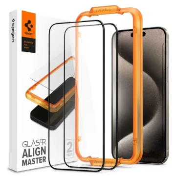 Tvrzené sklo Spigen GLAStR Align Master FullCover 2-Pack iPhone 15 Pro Max