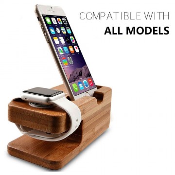 Bambusový stojánek / dokovací stanice pro iPhone a Apple Watch Bambusový stojánek / dokovací stanice pro iPhone a Apple Watch