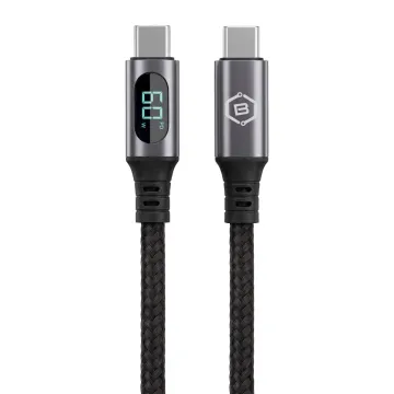 Blavec Zumi USB-C na USB-C kabel PD 60W 3A s LCD displejem 1m černý