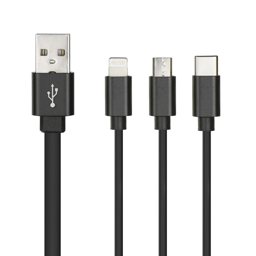 Univerzální kabel Noodle 3v1 s Lightning, micro USB a Type-C Univerzální kabel Noodle 3v1 s Lightning, micro USB a Type-C